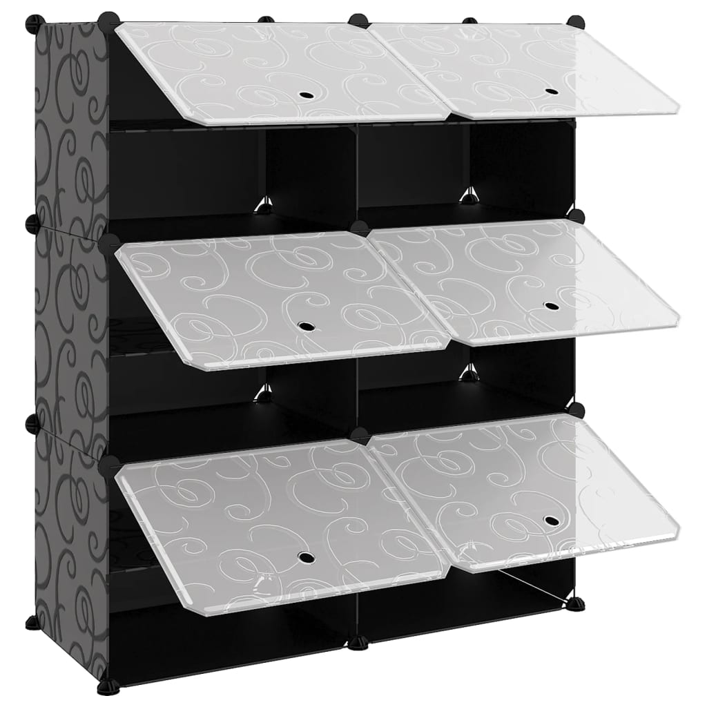 Schoenenrek 84,5x31x93,5 cm polypropeen zwart is nu te koop bij PeponiXL, paradijselijk wonen!