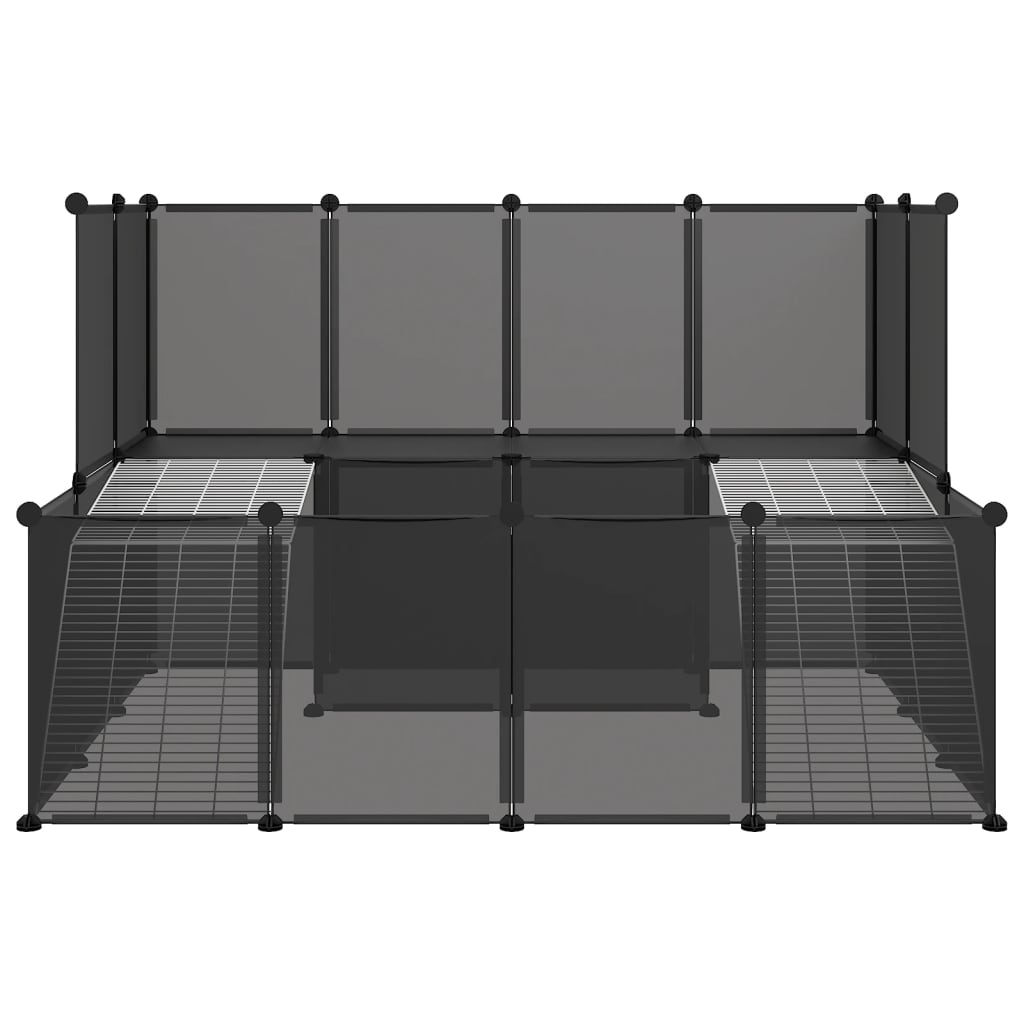 Dierenhok klein 143x107x93 polypropeen en staal zwart is nu te koop bij PeponiXL, paradijselijk wonen!