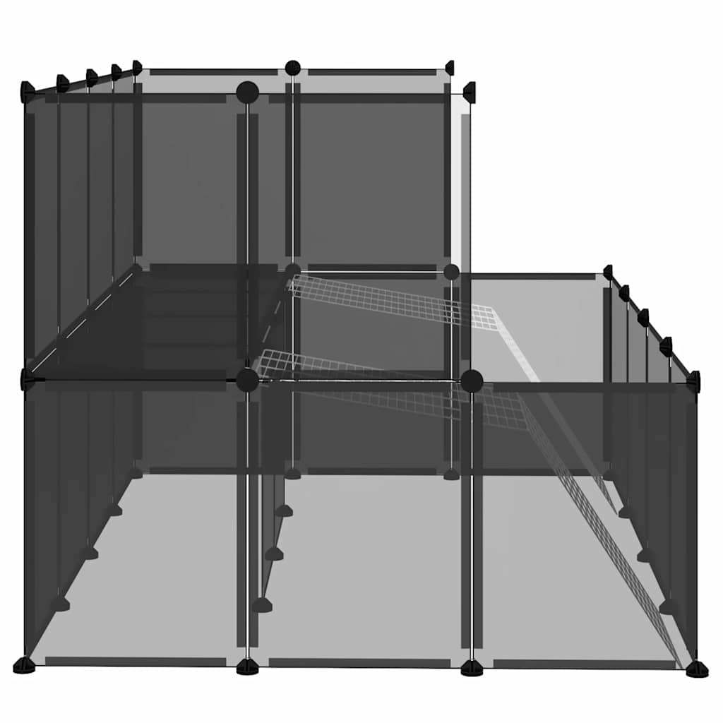 Dierenhok klein 143x107x93 polypropeen en staal zwart is nu te koop bij PeponiXL, paradijselijk wonen!