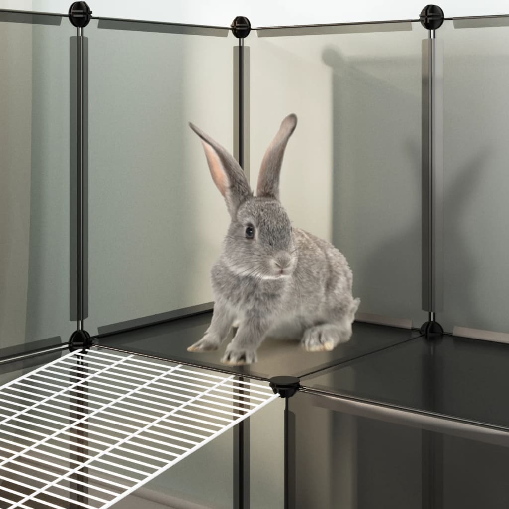Dierenhok klein 143x107x93 polypropeen en staal zwart is nu te koop bij PeponiXL, paradijselijk wonen!