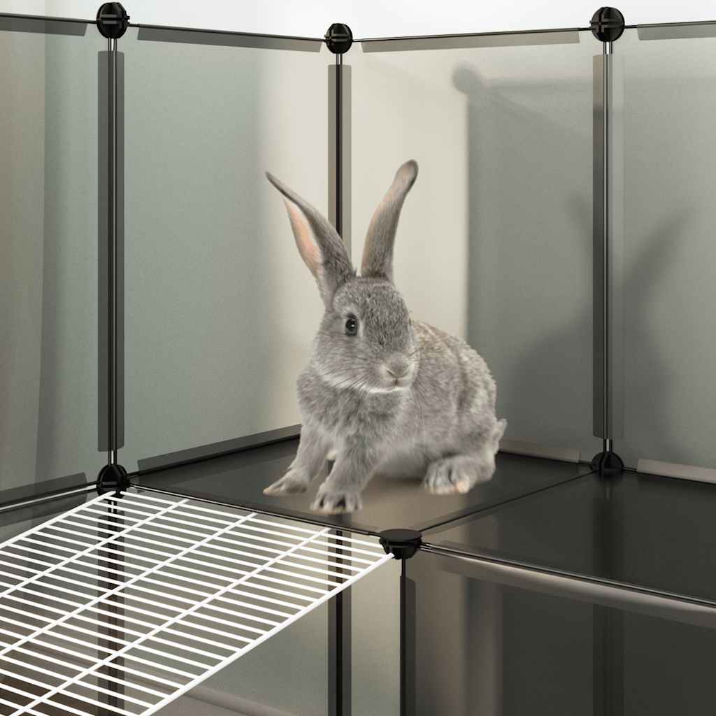 Dierenhok klein 143x107x93 polypropeen en staal zwart is nu te koop bij PeponiXL, paradijselijk wonen!