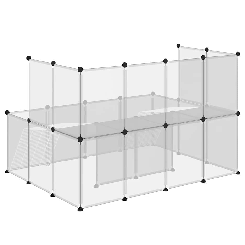 Dierenhok klein 143x107x93 cm polypropeen en staal transparant is nu te koop bij PeponiXL, paradijselijk wonen!