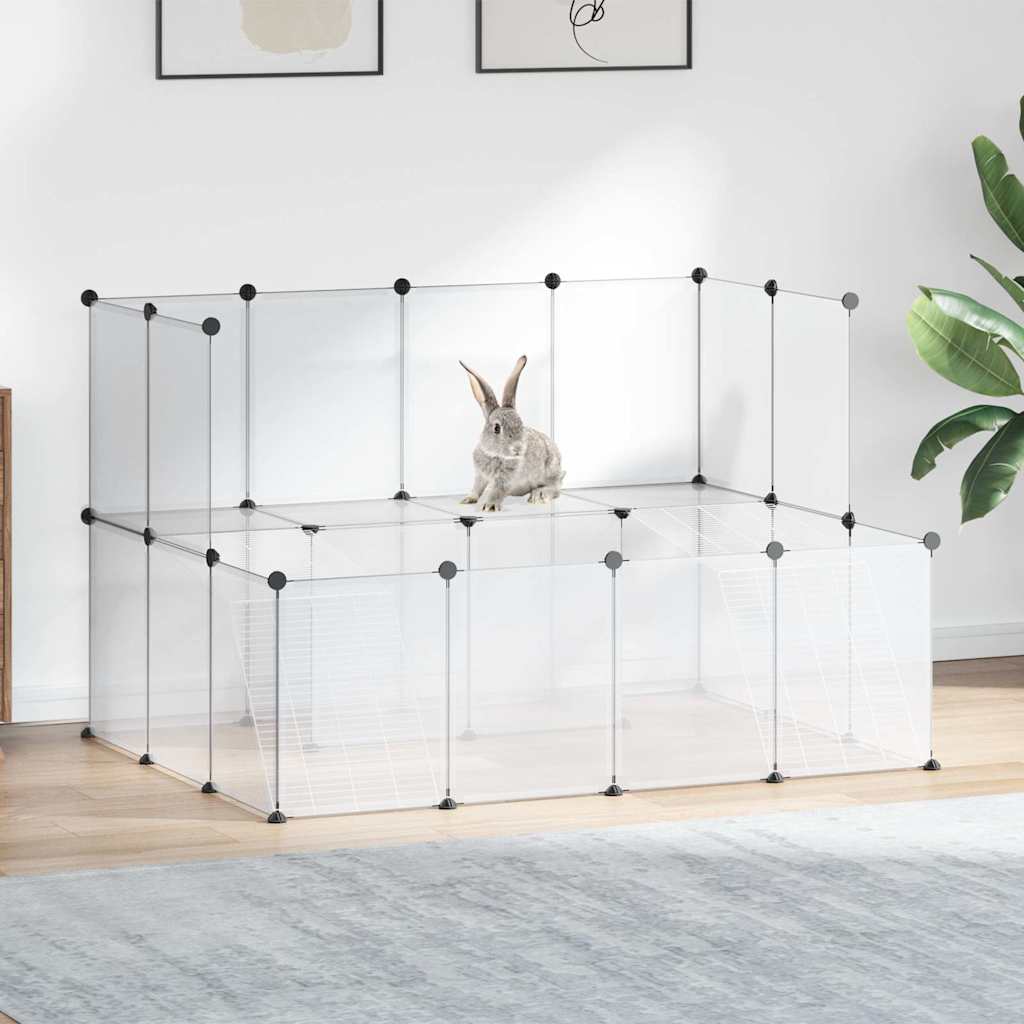 Dierenhok klein 143x107x93 cm polypropeen en staal transparant is nu te koop bij PeponiXL, paradijselijk wonen!