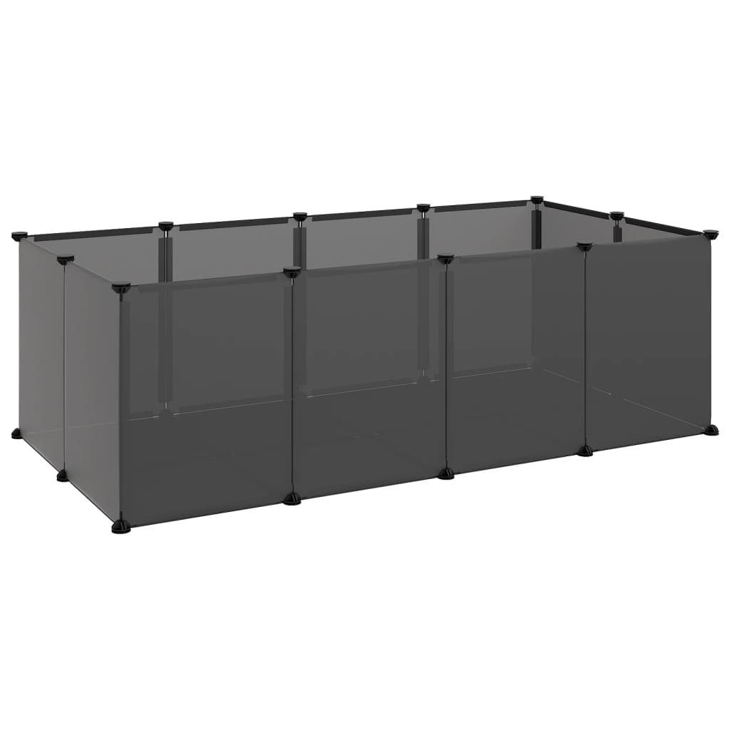 Dierenhok klein 144x74x46,5 cm polypropeen en staal zwart is nu te koop bij PeponiXL, paradijselijk wonen!