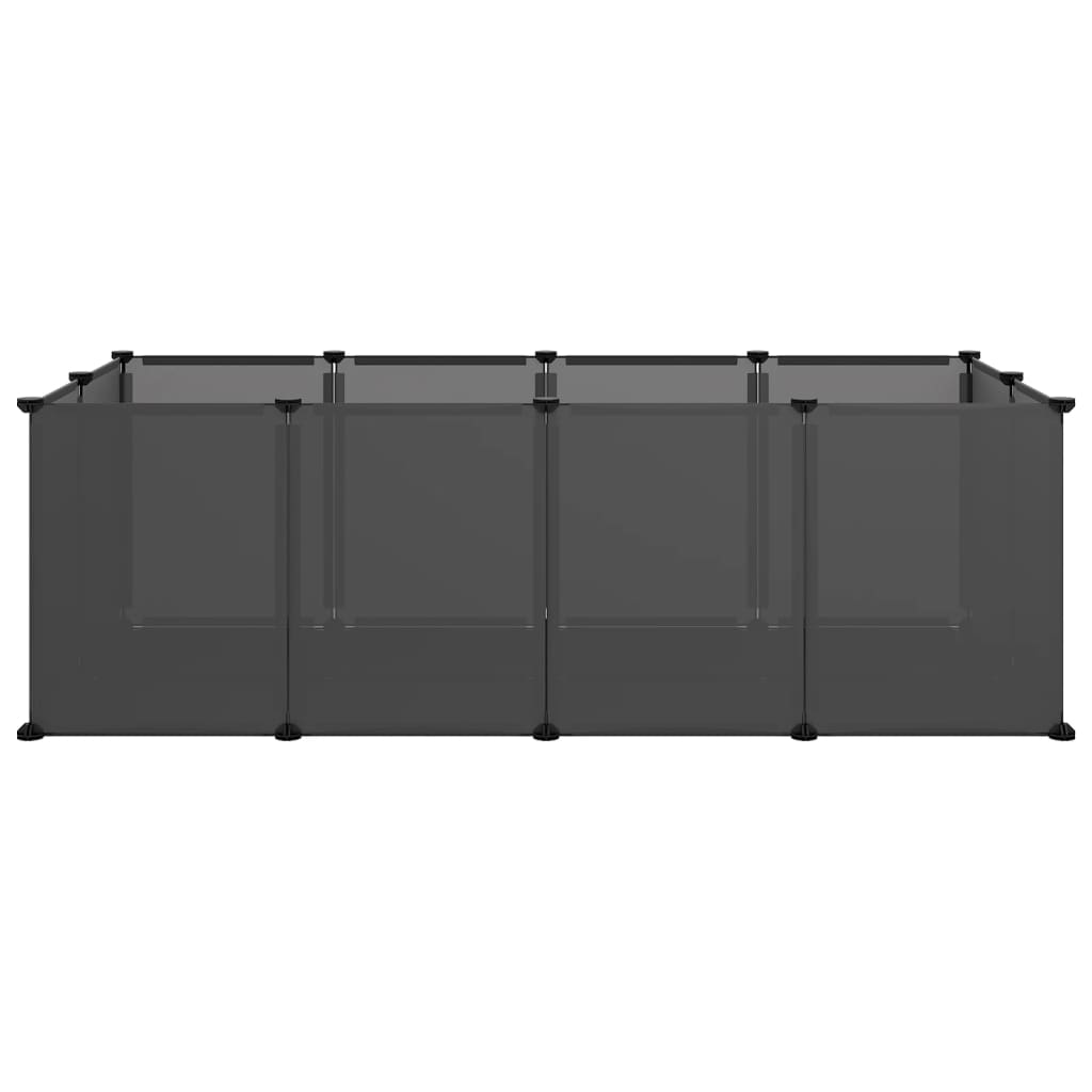 Dierenhok klein 144x74x46,5 cm polypropeen en staal zwart is nu te koop bij PeponiXL, paradijselijk wonen!