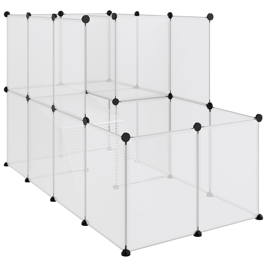 Dierenhok klein 142x74x93 cm polypropeen en staal transparant is nu te koop bij PeponiXL, paradijselijk wonen!