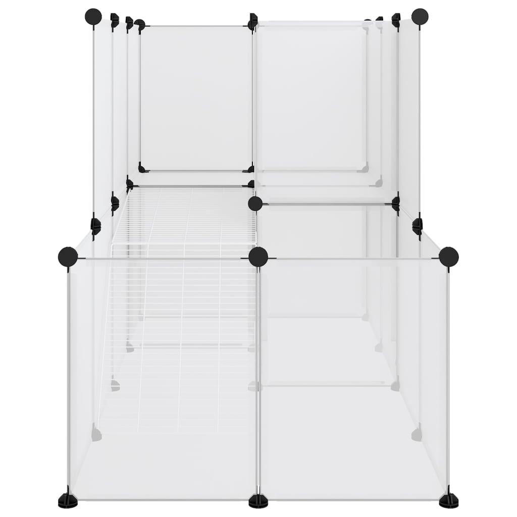 Dierenhok klein 142x74x93 cm polypropeen en staal transparant is nu te koop bij PeponiXL, paradijselijk wonen!