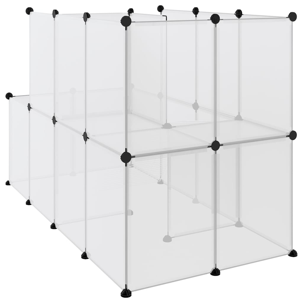 Dierenhok klein 142x74x93 cm polypropeen en staal transparant is nu te koop bij PeponiXL, paradijselijk wonen!