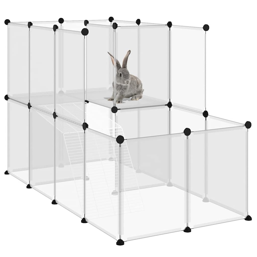 Dierenhok klein 142x74x93 cm polypropeen en staal transparant is nu te koop bij PeponiXL, paradijselijk wonen!