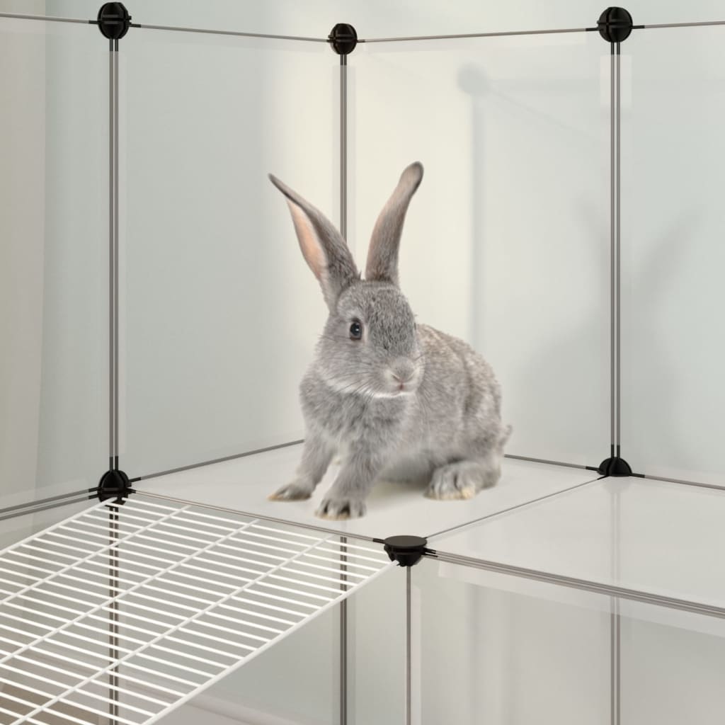 Dierenhok klein 142x74x93 cm polypropeen en staal transparant is nu te koop bij PeponiXL, paradijselijk wonen!