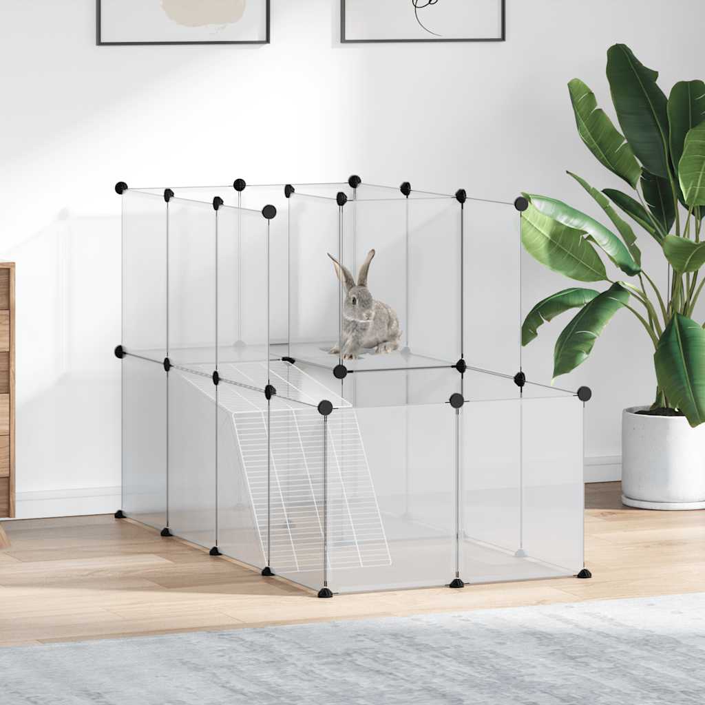 Dierenhok klein 142x74x93 cm polypropeen en staal transparant is nu te koop bij PeponiXL, paradijselijk wonen!