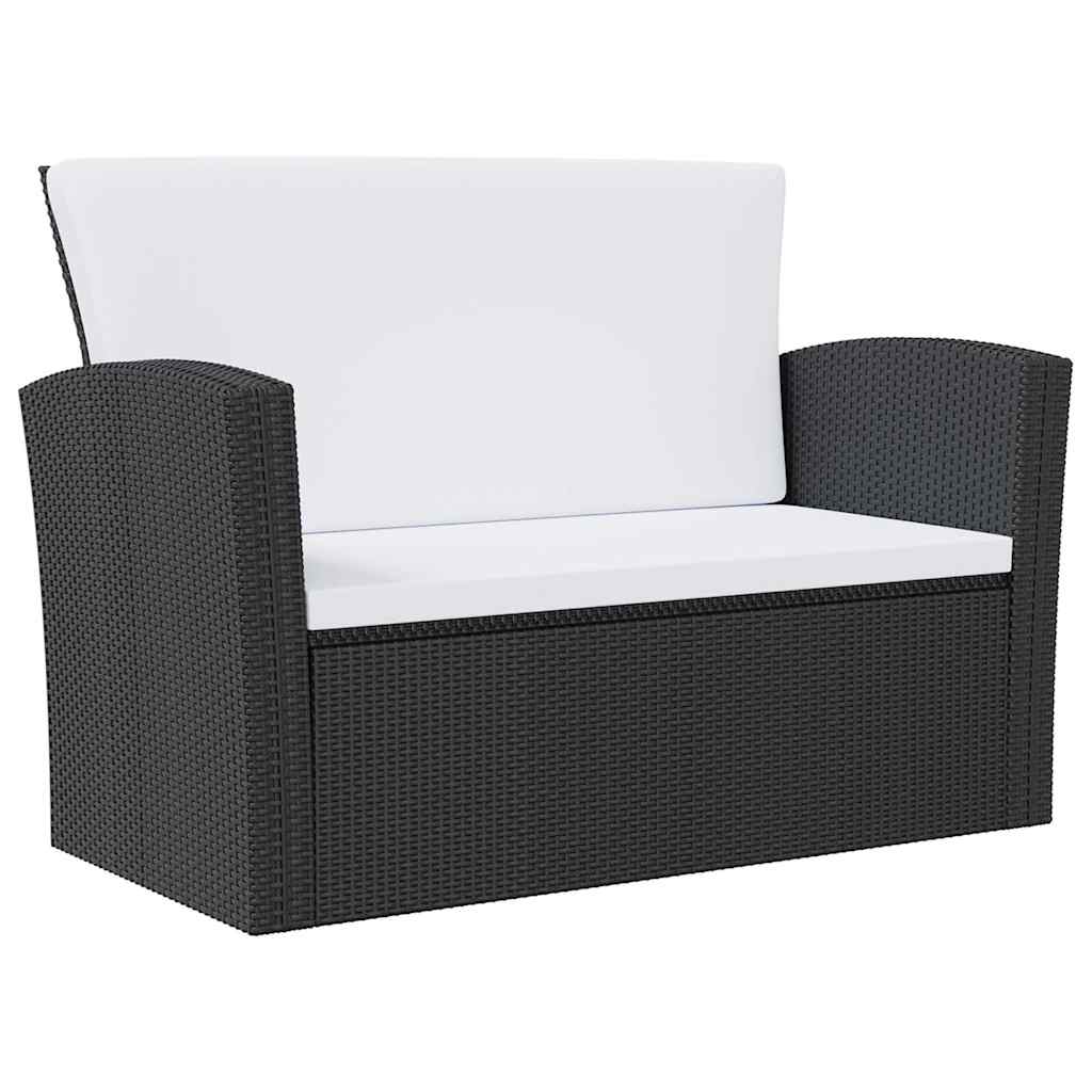 8-delige Loungeset met kussens poly rattan zwart is nu te koop bij PeponiXL, paradijselijk wonen!