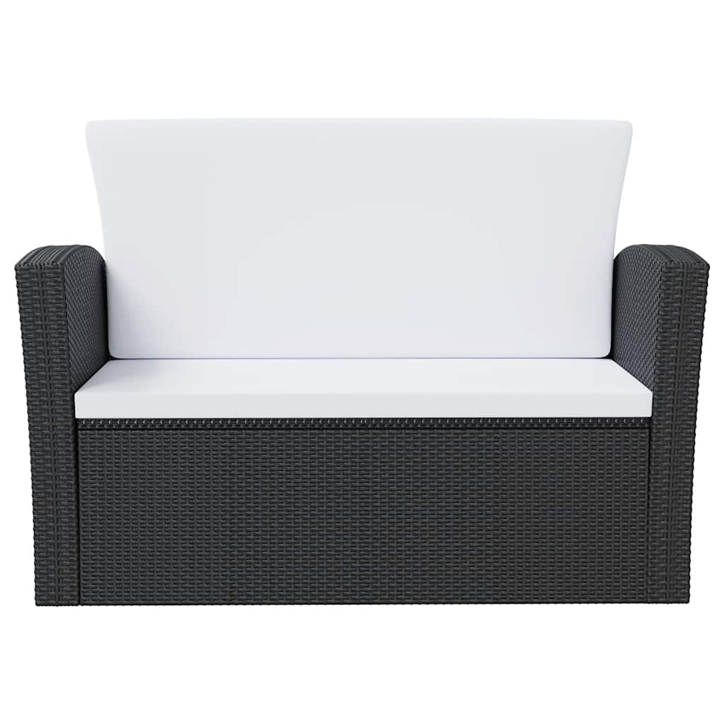 8-delige Loungeset met kussens poly rattan zwart is nu te koop bij PeponiXL, paradijselijk wonen!