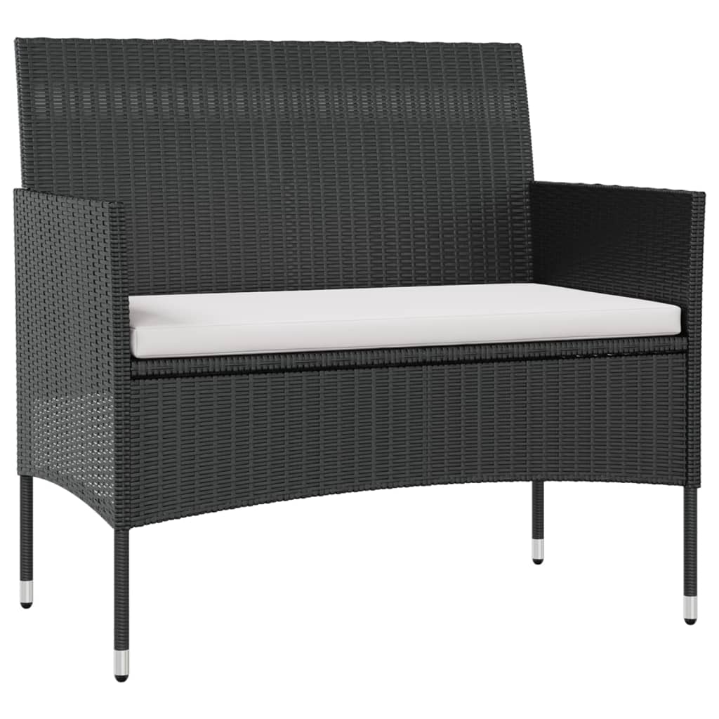 8-delige Loungeset met kussens poly rattan zwart is nu te koop bij PeponiXL, paradijselijk wonen!