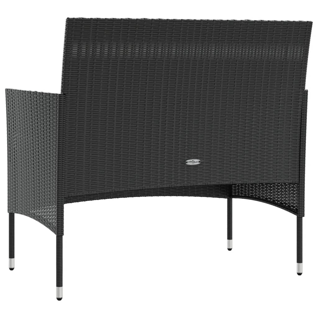 8-delige Loungeset met kussens poly rattan zwart is nu te koop bij PeponiXL, paradijselijk wonen!