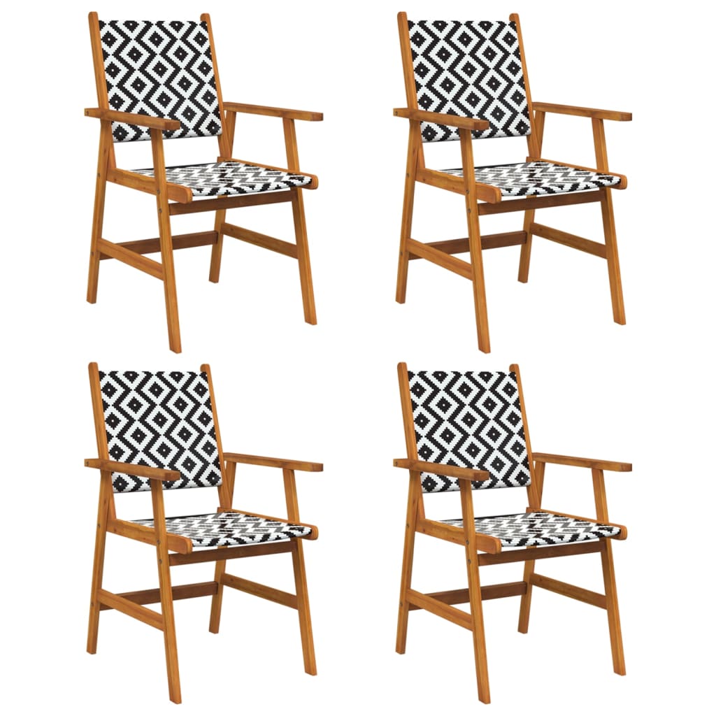 Tuinstoelen 4 stuks massief acaciahout is nu te koop bij PeponiXL, paradijselijk wonen!