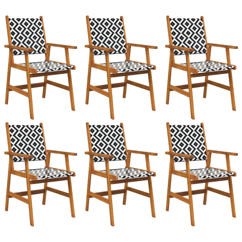 Tuinstoelen 6 stuks massief acaciahout is nu te koop bij PeponiXL, paradijselijk wonen!