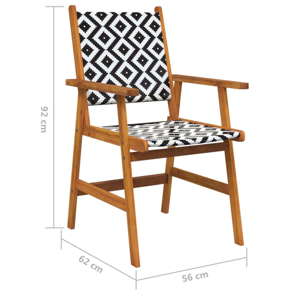 Tuinstoelen 6 stuks massief acaciahout is nu te koop bij PeponiXL, paradijselijk wonen!