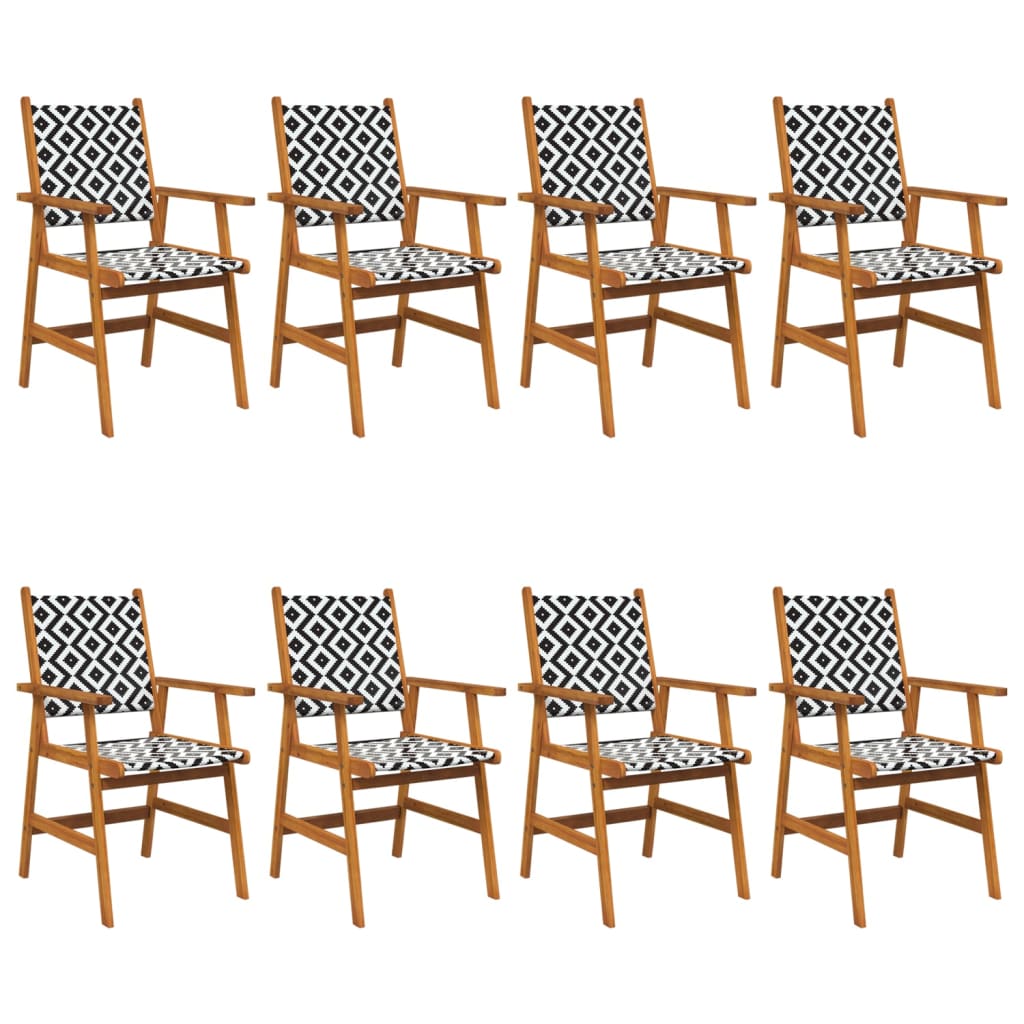 Tuinstoelen 8 stuks massief acaciahout is nu te koop bij PeponiXL, paradijselijk wonen!
