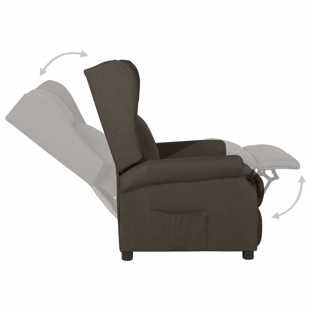 Fauteuil verstelbaar stof donkerbruin is nu te koop bij PeponiXL, paradijselijk wonen!