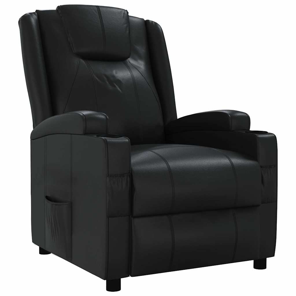 Fauteuil verstelbaar kunstleer zwart is nu te koop bij PeponiXL, paradijselijk wonen!