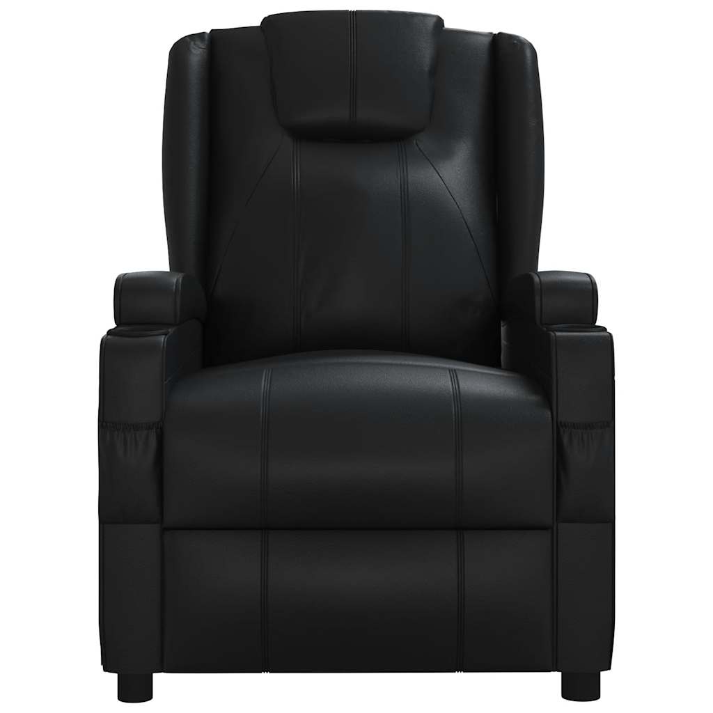 Fauteuil verstelbaar kunstleer zwart is nu te koop bij PeponiXL, paradijselijk wonen!