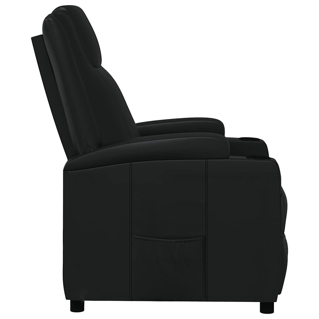 Fauteuil verstelbaar kunstleer zwart is nu te koop bij PeponiXL, paradijselijk wonen!
