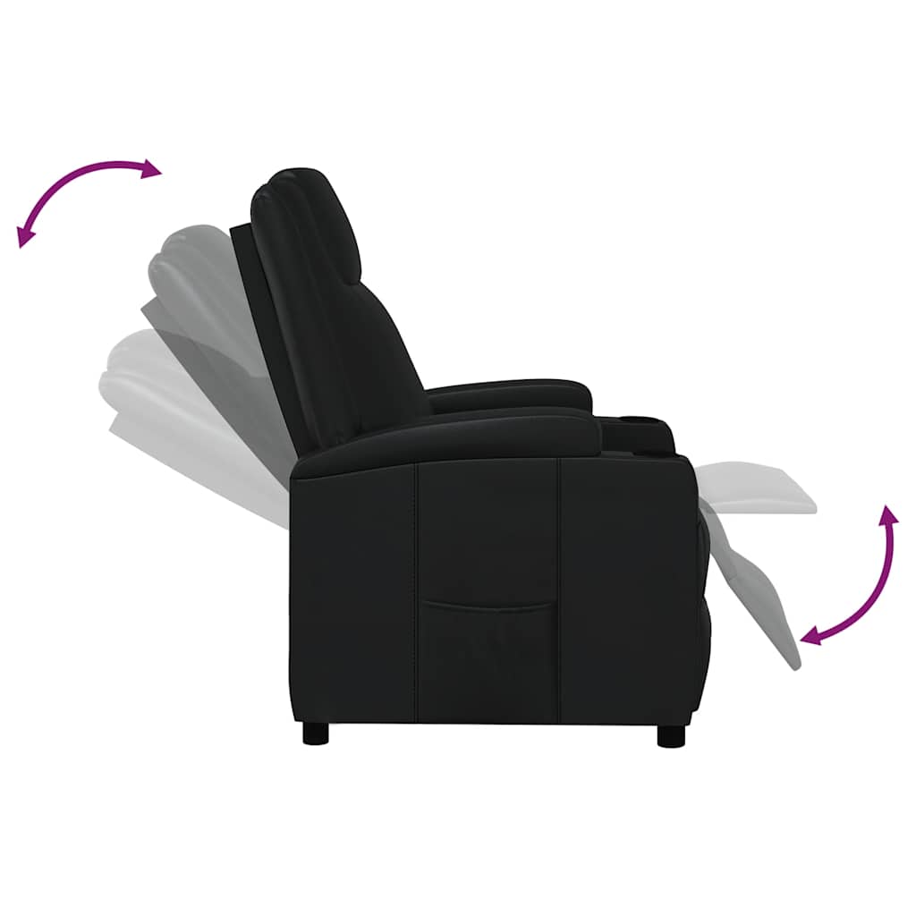 Fauteuil verstelbaar kunstleer zwart is nu te koop bij PeponiXL, paradijselijk wonen!