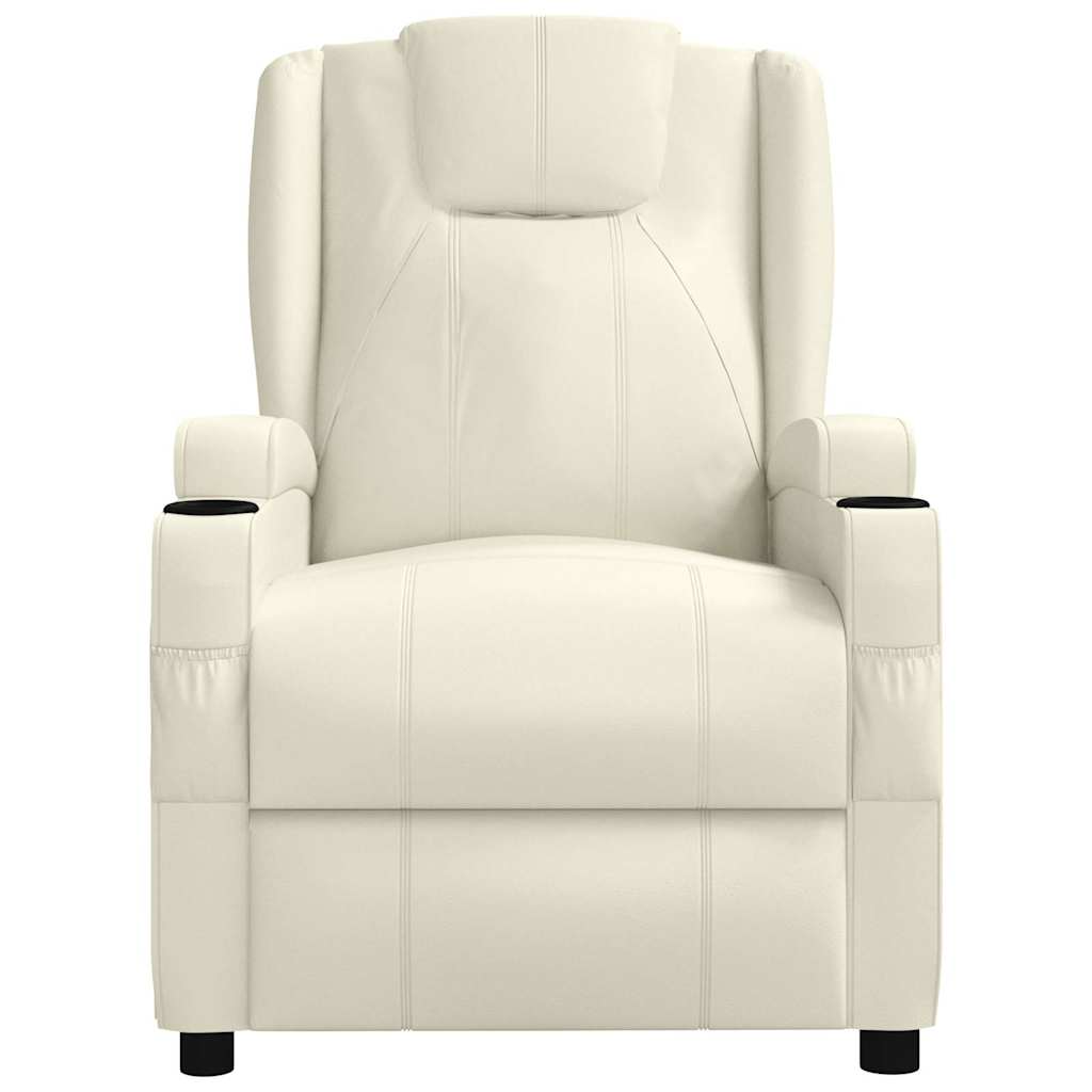 Fauteuil verstelbaar kunstleer crèmewit is nu te koop bij PeponiXL, paradijselijk wonen!
