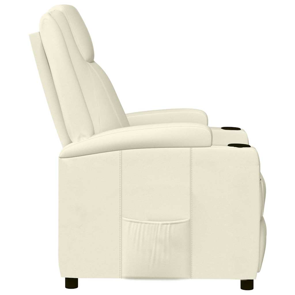 Fauteuil verstelbaar kunstleer crèmewit is nu te koop bij PeponiXL, paradijselijk wonen!