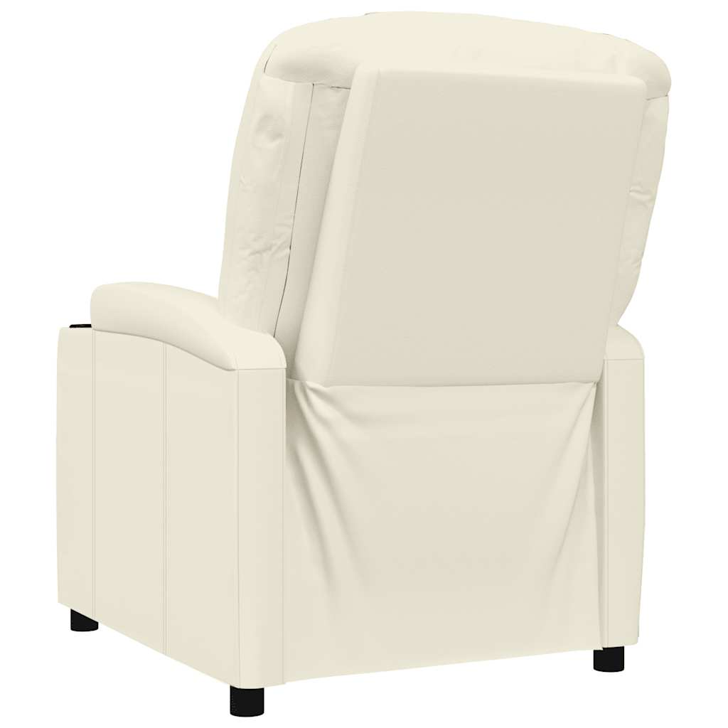 Fauteuil verstelbaar kunstleer crèmewit is nu te koop bij PeponiXL, paradijselijk wonen!