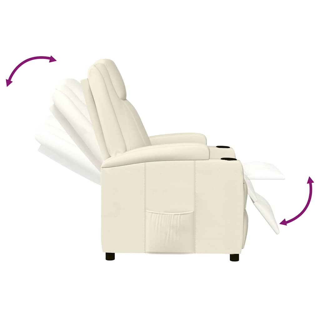 Fauteuil verstelbaar kunstleer crèmewit is nu te koop bij PeponiXL, paradijselijk wonen!
