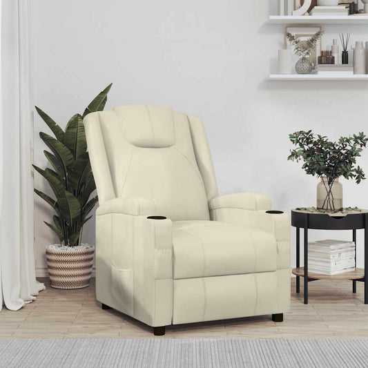 Fauteuil verstelbaar kunstleer crèmewit is nu te koop bij PeponiXL, paradijselijk wonen!