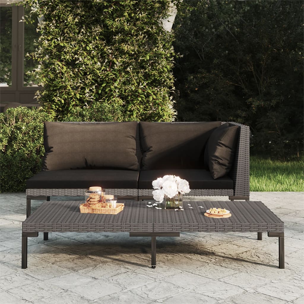 Tuinbank met kussens halfrond poly rattan is nu te koop bij PeponiXL, paradijselijk wonen!