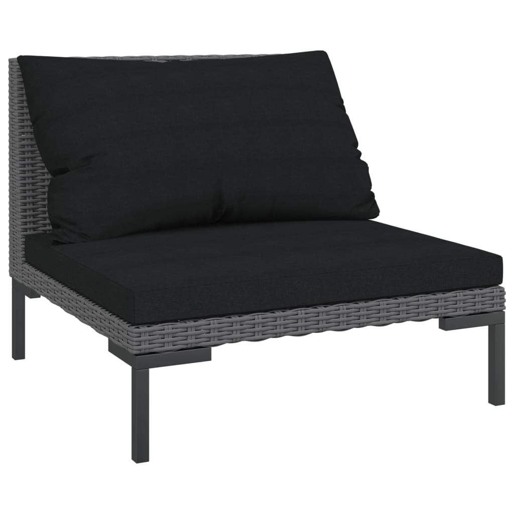 Tuinbanken 2 st met kussens halfrond poly rattan is nu te koop bij PeponiXL, paradijselijk wonen!