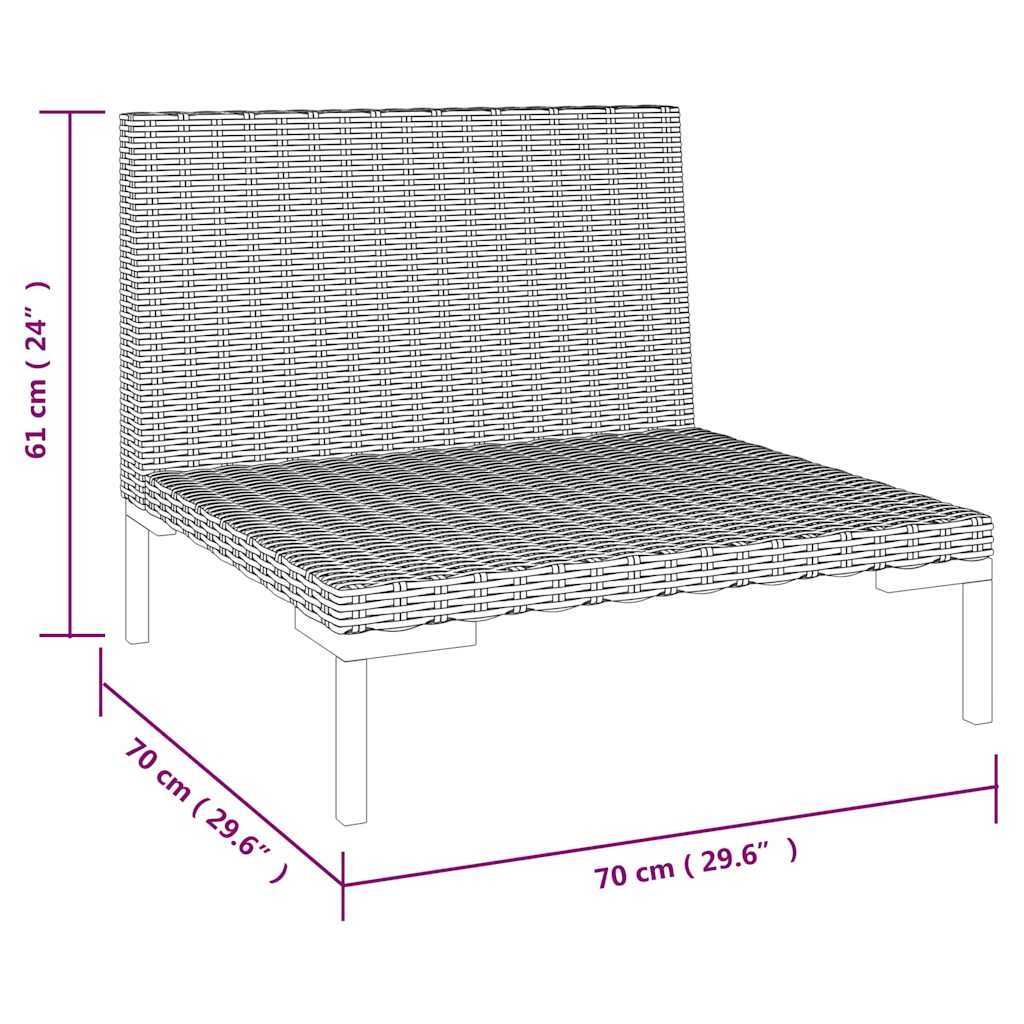 Tuinbanken 2 st met kussens halfrond poly rattan is nu te koop bij PeponiXL, paradijselijk wonen!