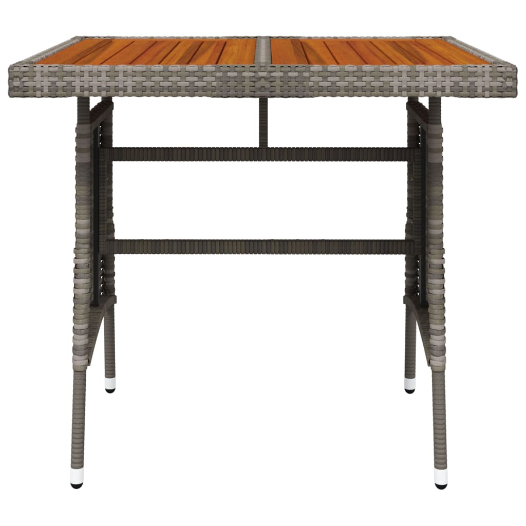 Tuintafel 70x70x72 cm poly rattan en massief acaciahout grijs is nu te koop bij PeponiXL, paradijselijk wonen!