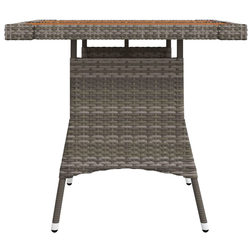 Tuintafel 70x70x72 cm poly rattan en massief acaciahout grijs is nu te koop bij PeponiXL, paradijselijk wonen!