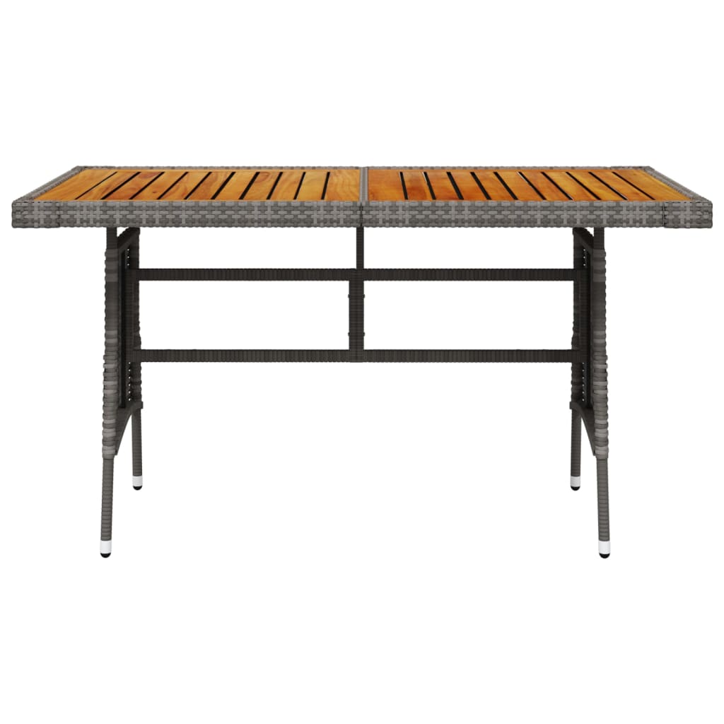 Tuintafel 130x70x72 cm poly rattan en massief acaciahout grijs is nu te koop bij PeponiXL, paradijselijk wonen!