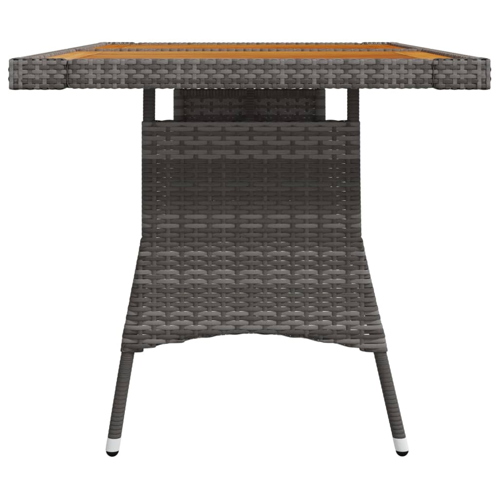 Tuintafel 130x70x72 cm poly rattan en massief acaciahout grijs is nu te koop bij PeponiXL, paradijselijk wonen!