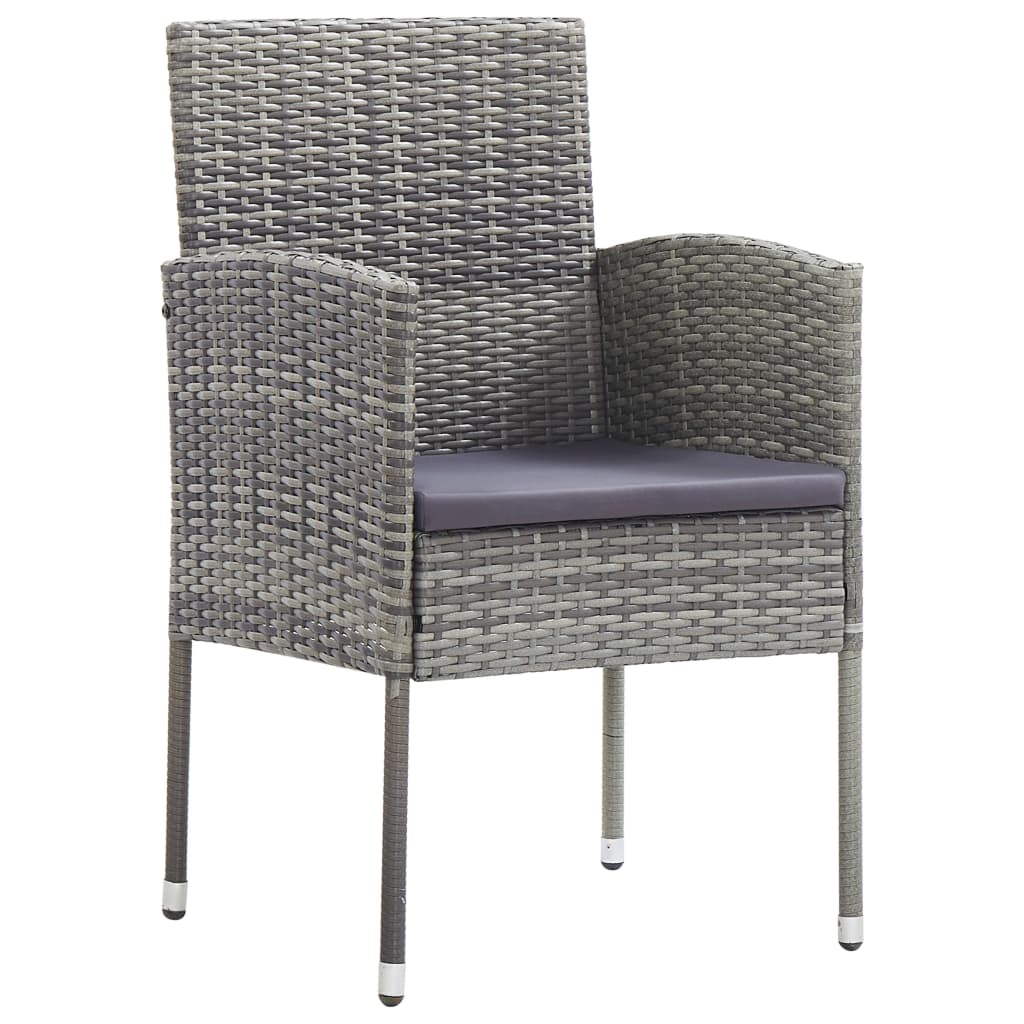 Tuinstoelen 2 st met donkergrijze kussens poly rattan grijs is nu te koop bij PeponiXL, paradijselijk wonen!