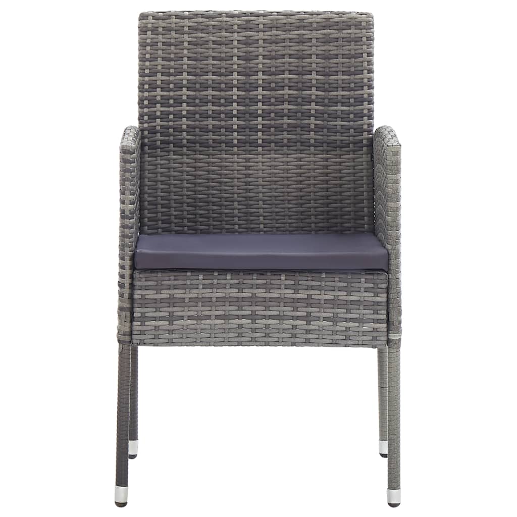 Tuinstoelen 2 st met donkergrijze kussens poly rattan grijs is nu te koop bij PeponiXL, paradijselijk wonen!