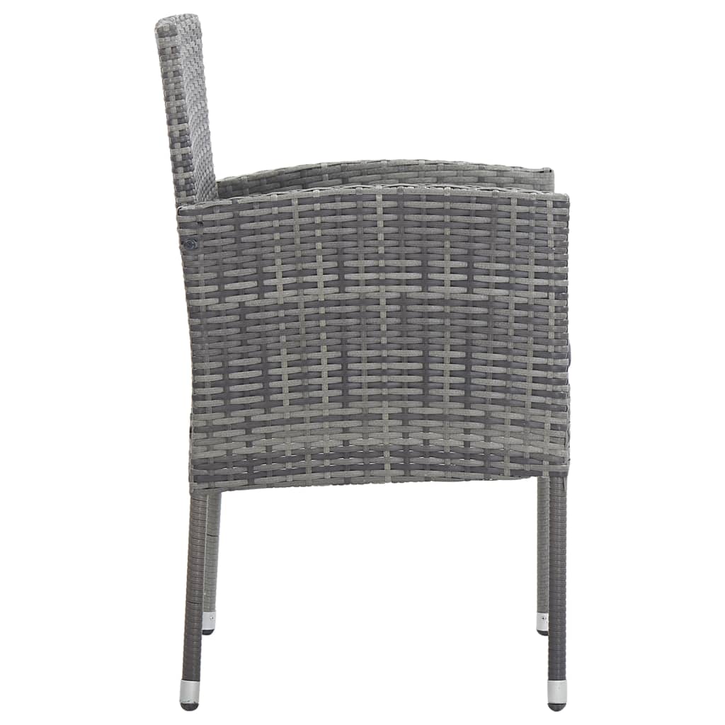 Tuinstoelen 2 st met donkergrijze kussens poly rattan grijs is nu te koop bij PeponiXL, paradijselijk wonen!