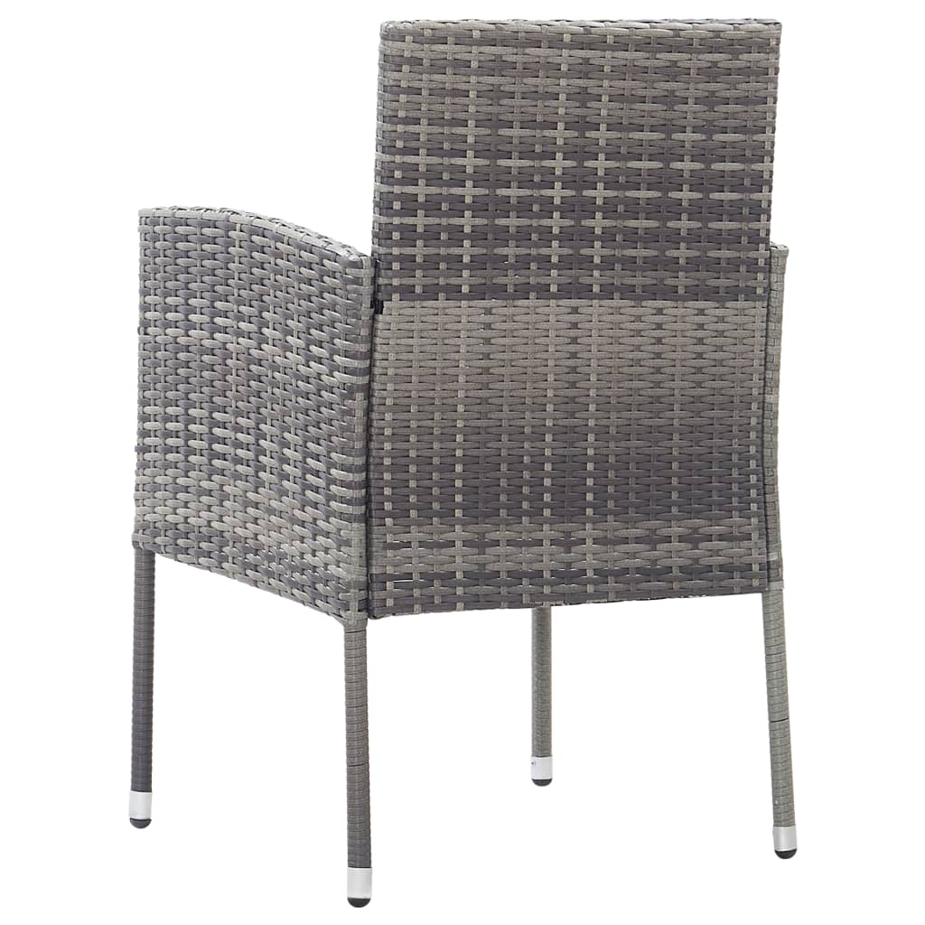 Tuinstoelen 2 st met donkergrijze kussens poly rattan grijs is nu te koop bij PeponiXL, paradijselijk wonen!