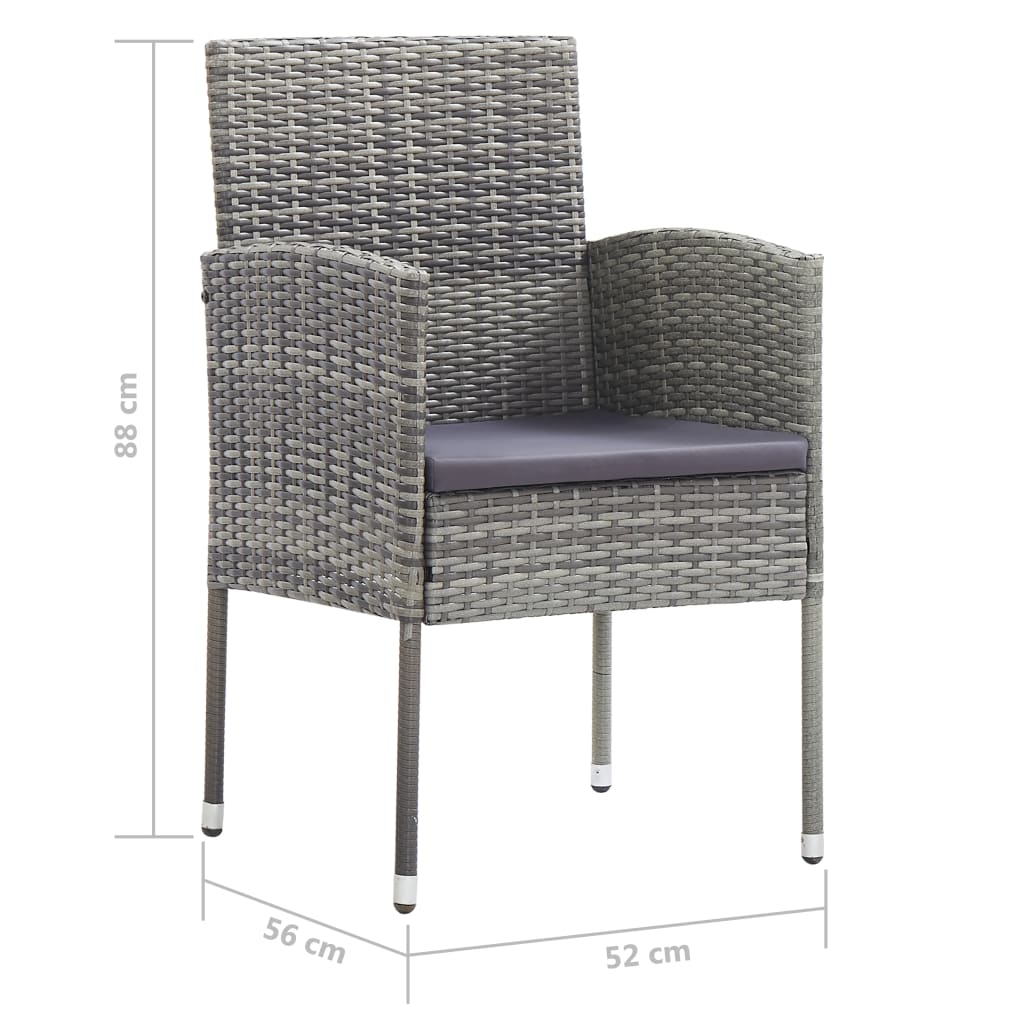 Tuinstoelen 2 st met donkergrijze kussens poly rattan grijs is nu te koop bij PeponiXL, paradijselijk wonen!