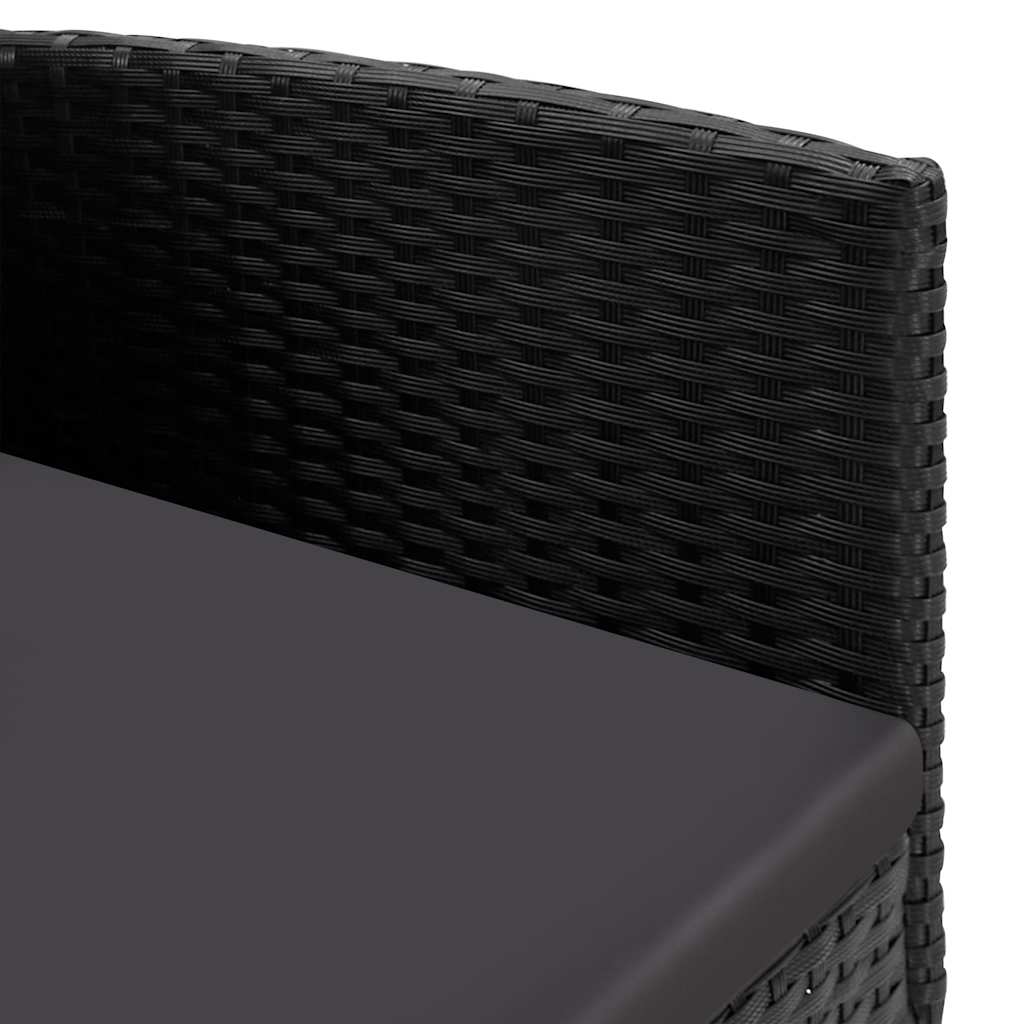 Tuinstoelen 2 st met zwarte kussens poly rattan zwart is nu te koop bij PeponiXL, paradijselijk wonen!