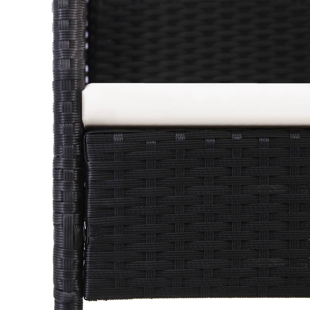 Tuinstoelen 4 st met crèmewitte kussens poly rattan zwart is nu te koop bij PeponiXL, paradijselijk wonen!