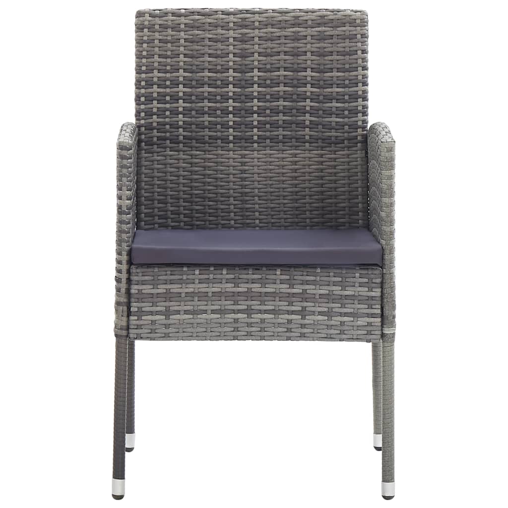 Tuinstoelen 4 st met donkergrijze kussens poly rattan grijs is nu te koop bij PeponiXL, paradijselijk wonen!