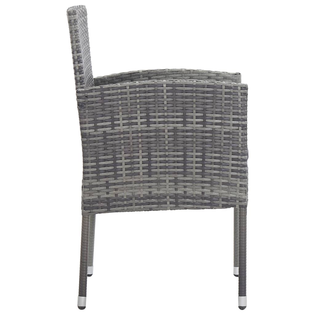 Tuinstoelen 4 st met donkergrijze kussens poly rattan grijs is nu te koop bij PeponiXL, paradijselijk wonen!