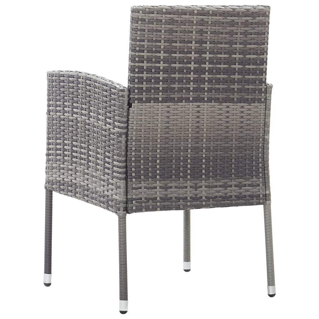 Tuinstoelen 4 st met donkergrijze kussens poly rattan grijs is nu te koop bij PeponiXL, paradijselijk wonen!